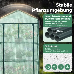 Sekey Foliengewächshaus Klein Tomatenhaus Treibhaus mit Anzuchtregal für Pflanzen 69x49x160cm Anzuchthaus Gartenhaus Frühbeet Gemüse Pflanzenhaus