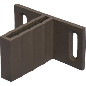 Brauner T-Beschlag für Color Line Zäune, 8er Set, Zubehör für Zaunbau und Sichtschutz.