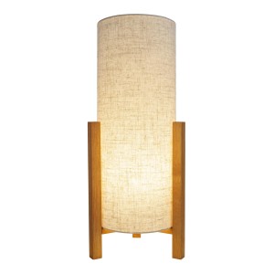 Näve Tischleuchte Matilda mit Leinen-Schirm und Holzfuß, Design-Tischlampe für Wohnraum.