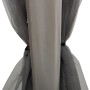 Detailaufnahme: Grauer Sunjoy Pavillon Roseg mit Stoffnetz und Stahlrahmen.