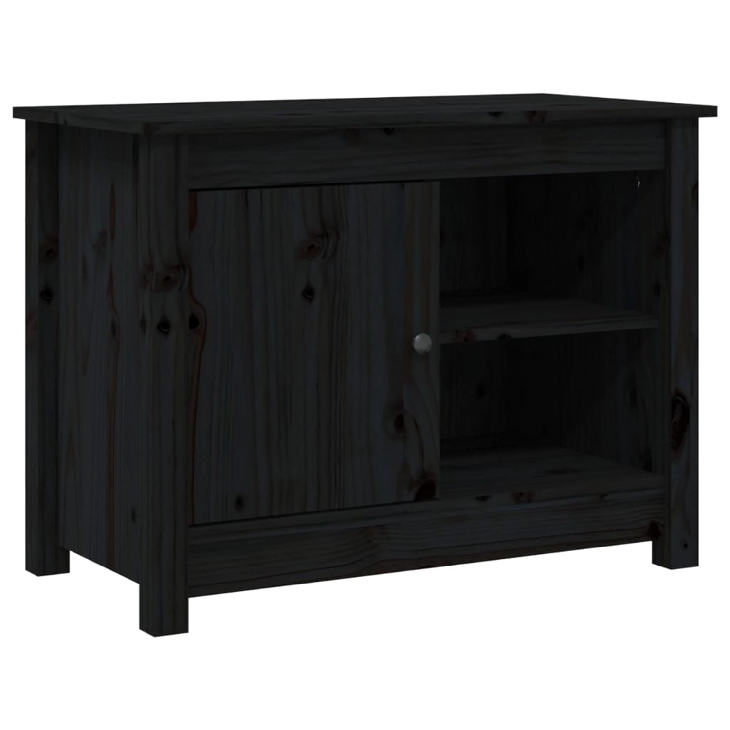 VidaXL TV-Schrank Schwarz 70x36,5x52 cm Massivholz Kiefür günstig online kaufen