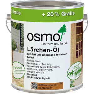 Dose Osmo Lärchen-Öl 3l, naturgetönt transparent für Holzoberflächen im Außenbereich.