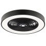 Schwarze LED-Deckenleuchte Catania mit Ventilator, Ø 48,6 cm. Moderne Deckenlampe mit integriertem Ventilator.
