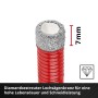 Einhell Diamant-Fliesenbohrer, Detailaufnahme des diamantbestreuten Bohrkopfs.