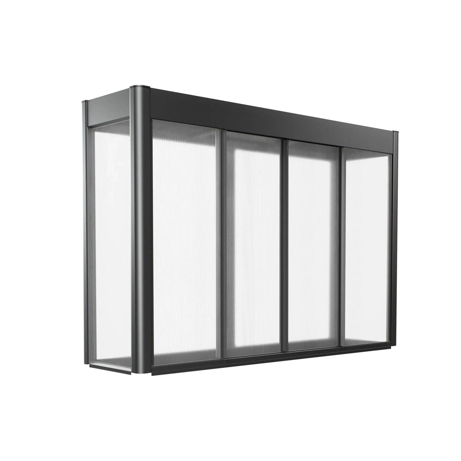 Biohort Gewächshausaufsatz Florentina für HochBeet 2m x 0,5m Dunkelgrau-Metallic