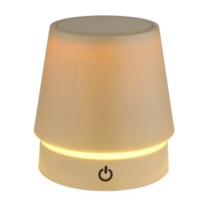 Dimmbare Globo LED-Tischleuchte Carlos, sandfarben, 28 cm hoch. Tischlampe aus Kunststoff mit Touch-Funktion.