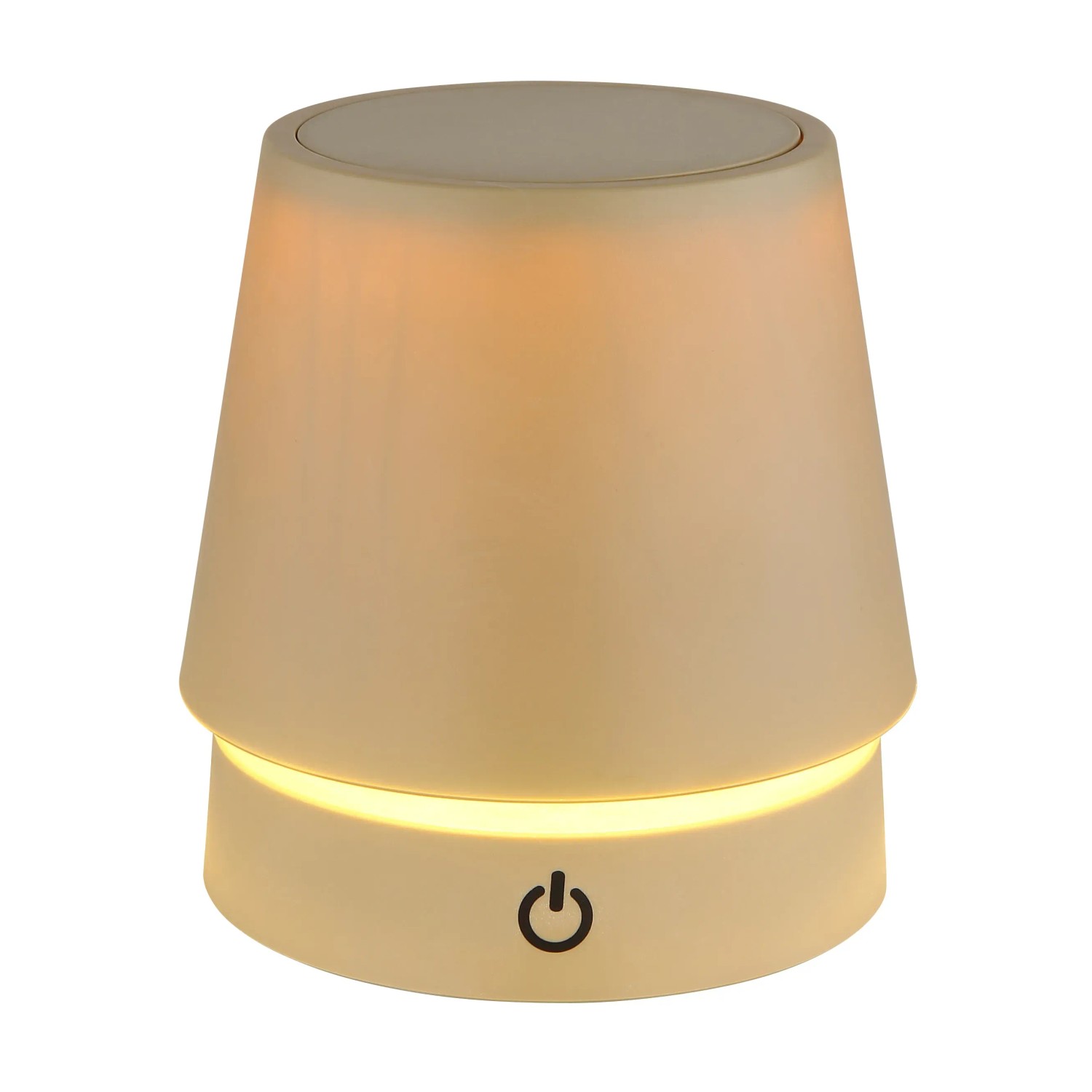 Dimmbare Globo LED-Tischleuchte Carlos, sandfarben, 28 cm hoch. Tischlampe aus Kunststoff mit Touch-Funktion.