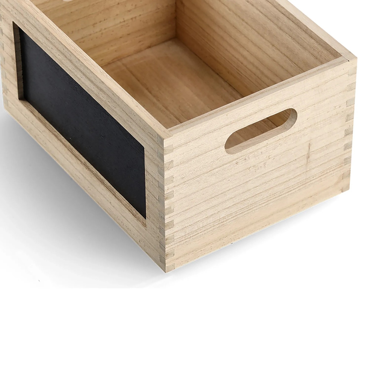 Allzweckkiste aus Holz mit Tafel, Natur, 15x20x28 cm, zur Aufbewahrung und Beschriftung.