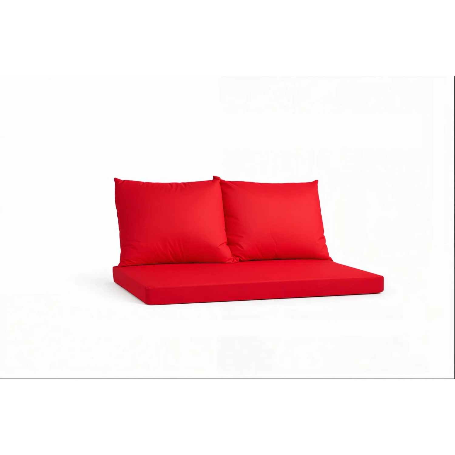 Setgarden Triple Outdoor Palettenkissen Set 120x40x10cm Sitzkissen + Rückenkissen 2x60x50cm 1tlg Rot