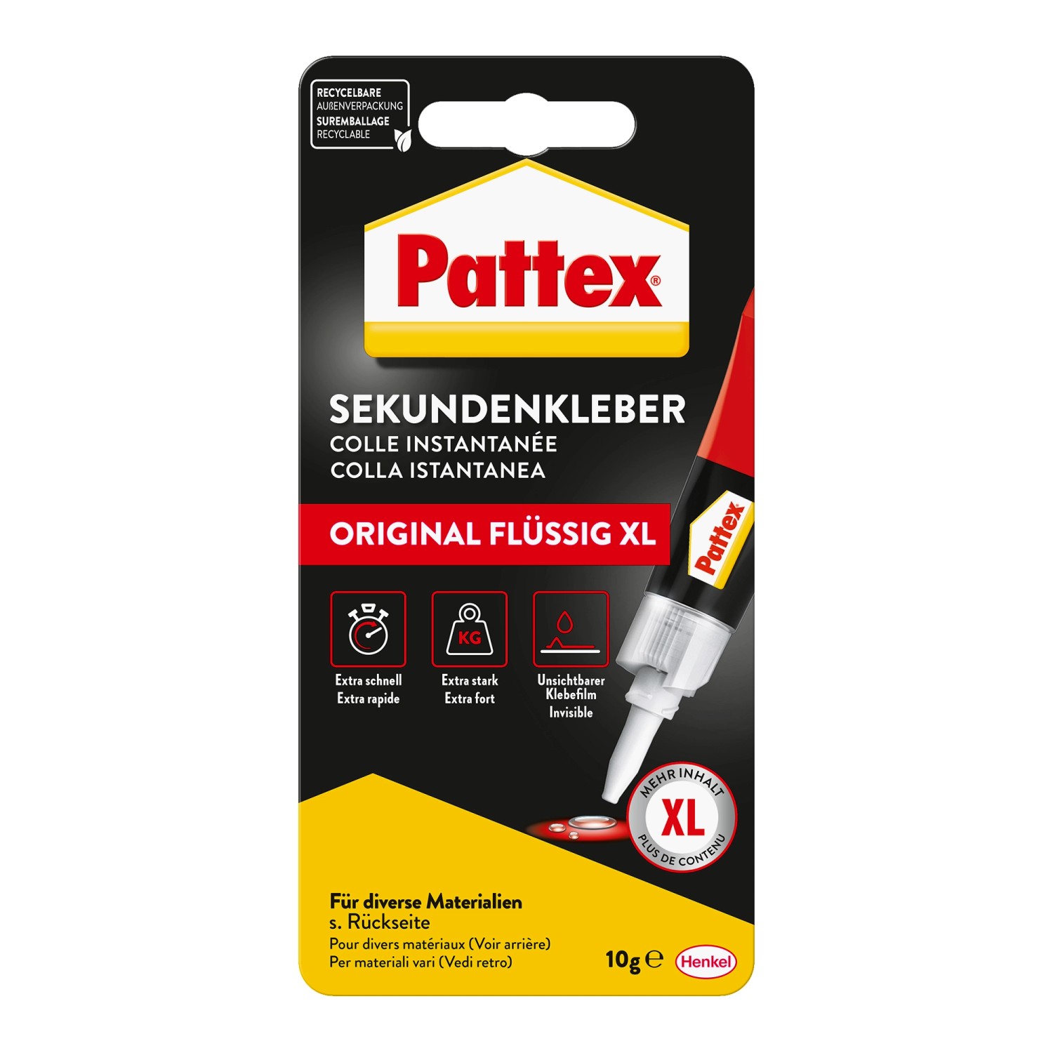 Pattex Flüssigkleber Sekundenkleber Flüssig schnelltrocknend farblos 10g günstig online kaufen