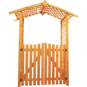 Holz Rosenbogen mit Türen, 167x53x219cm, für Kletterpflanzen im Garten.