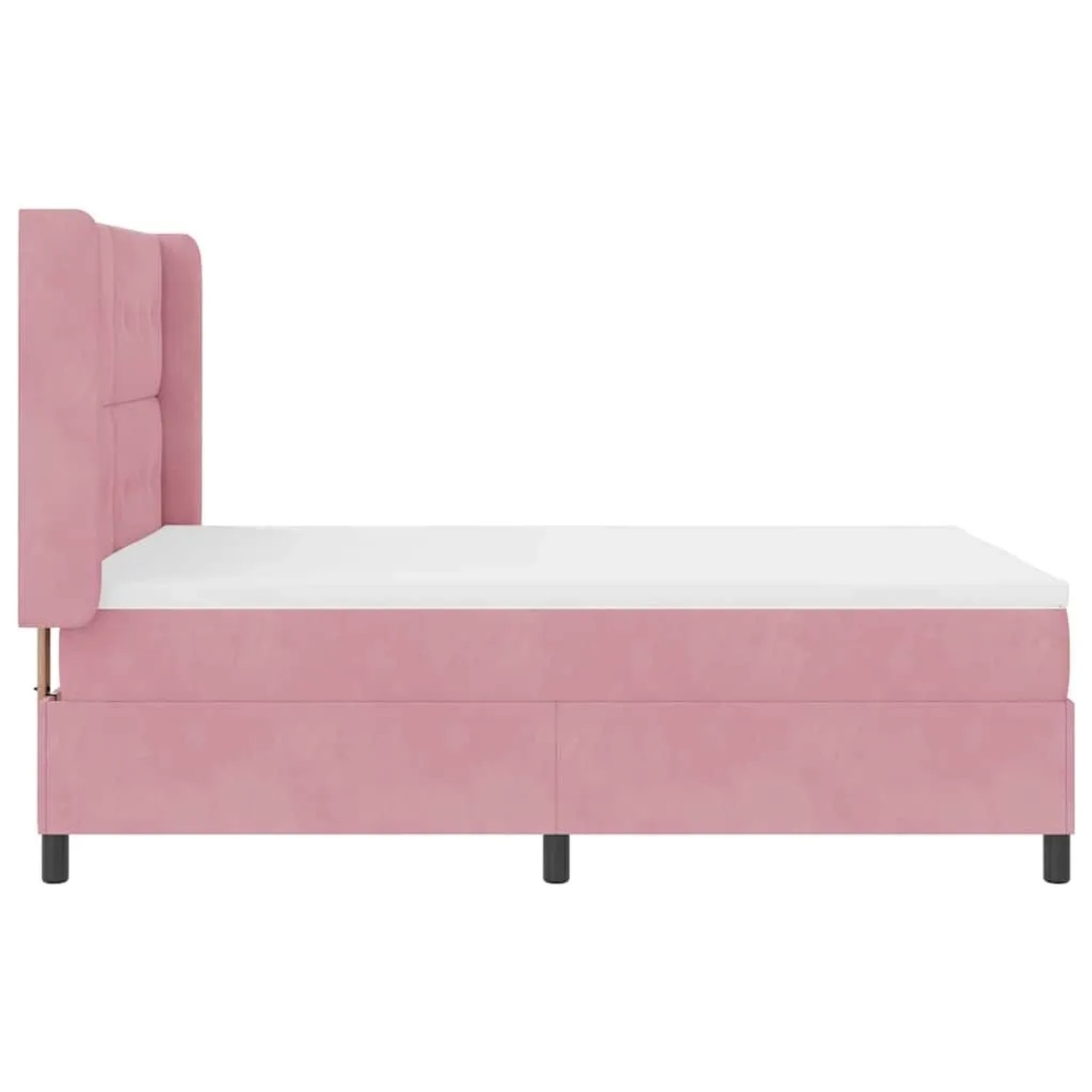 vidaXL Boxspringbett mit LED-Lichtleisten Rosa 140 x 200 cm Samt 3343873_9