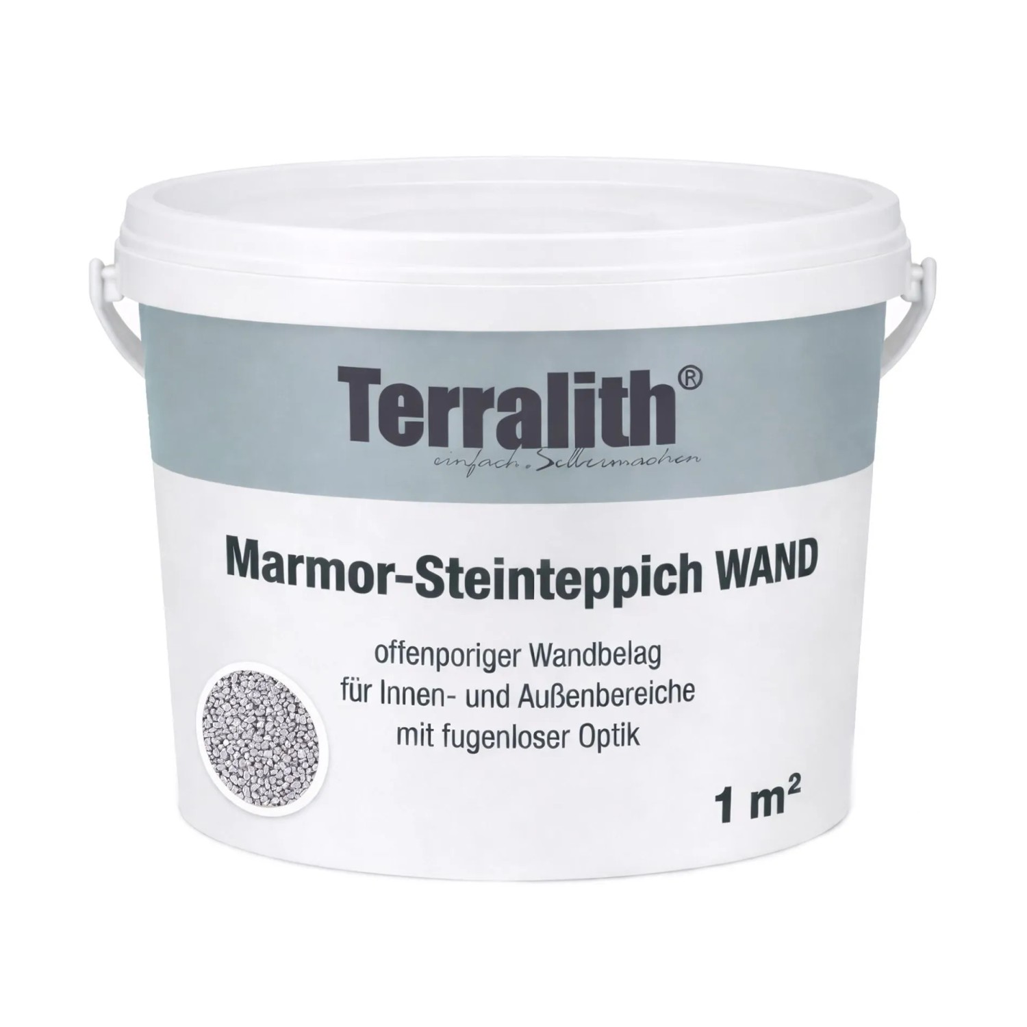 Terralith Metallic Steinteppich Wand Grau für 1 m²