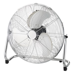 OBI Bodenventilator BV-3.45 Chrom, Windmaschine mit 3 Stufen und Neigungswinkel.