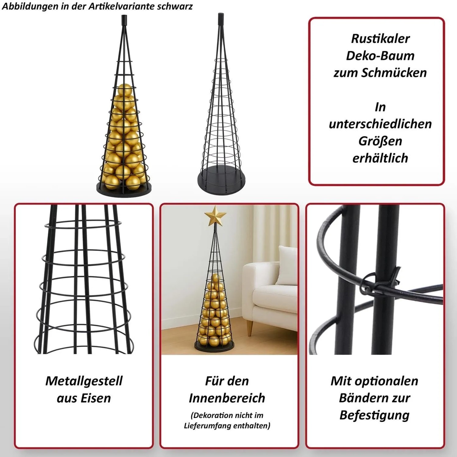 MCW Deko-Baum O91 Metall 115cm Weiß_2