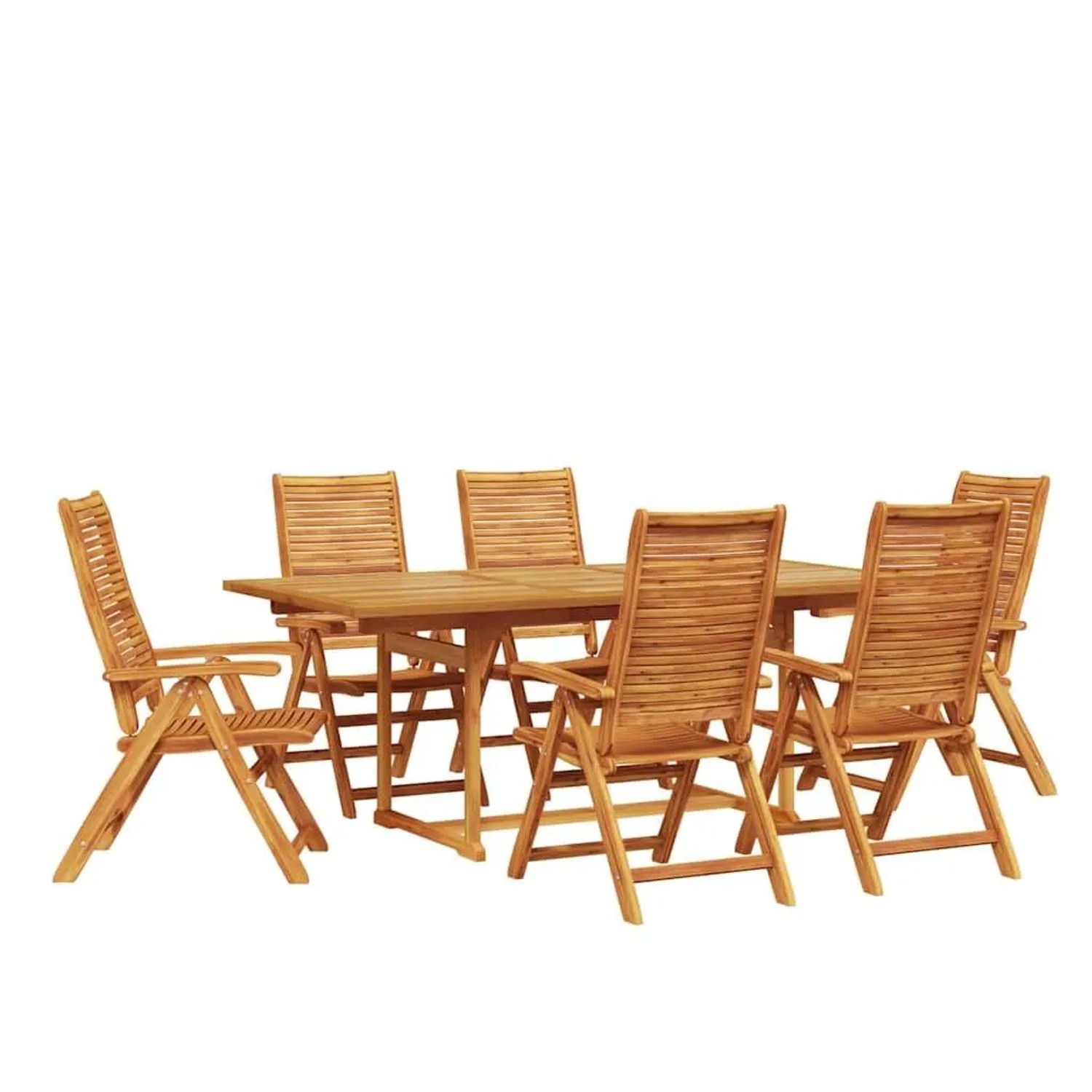 vidaXL Garten Essgruppe 7 Stk Braun Massivholz Akazie 3375717