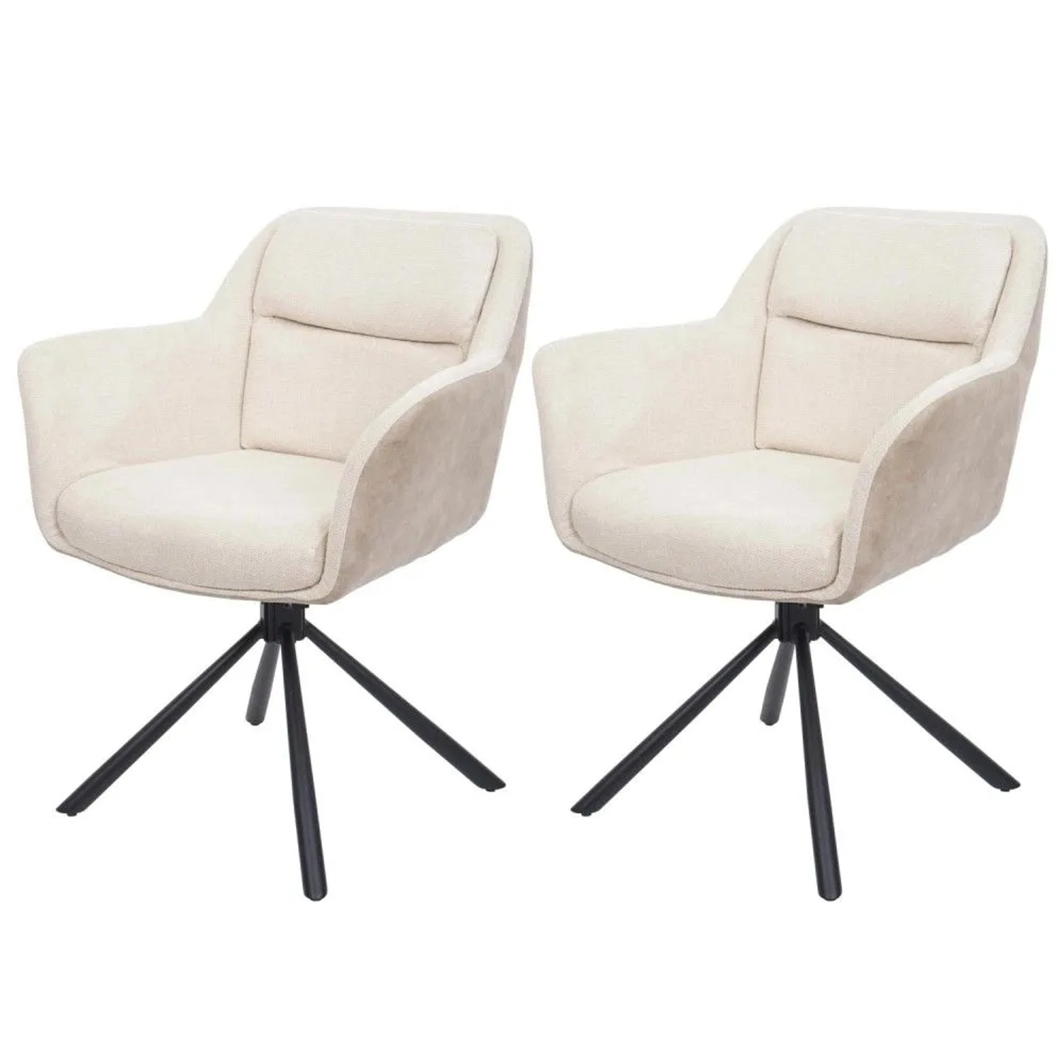 MCW Esszimmerstuhl K33 2er-Set Kunstleder Creme