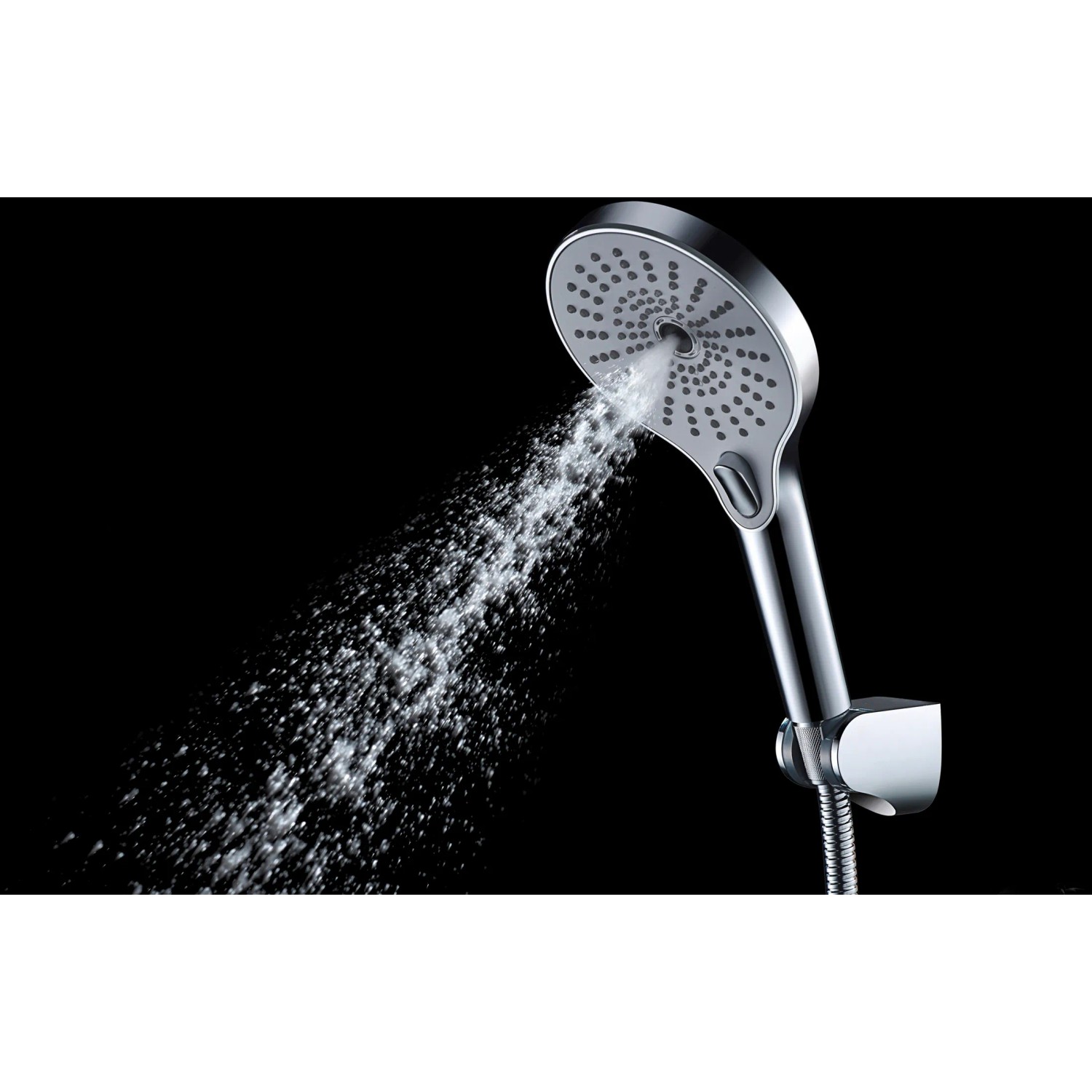 Wenko Duschkopf Ultimate Shower Chrom/Weiß, Ø 13 cm mit Wasserstrahl.