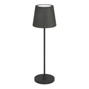 Schwarze EGLO LED Akku Tischleuchte LEONERO mit Touchdimmer, H 340mm.