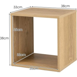 Costway 2er Set Würfelregalen Bücherregal Eiche