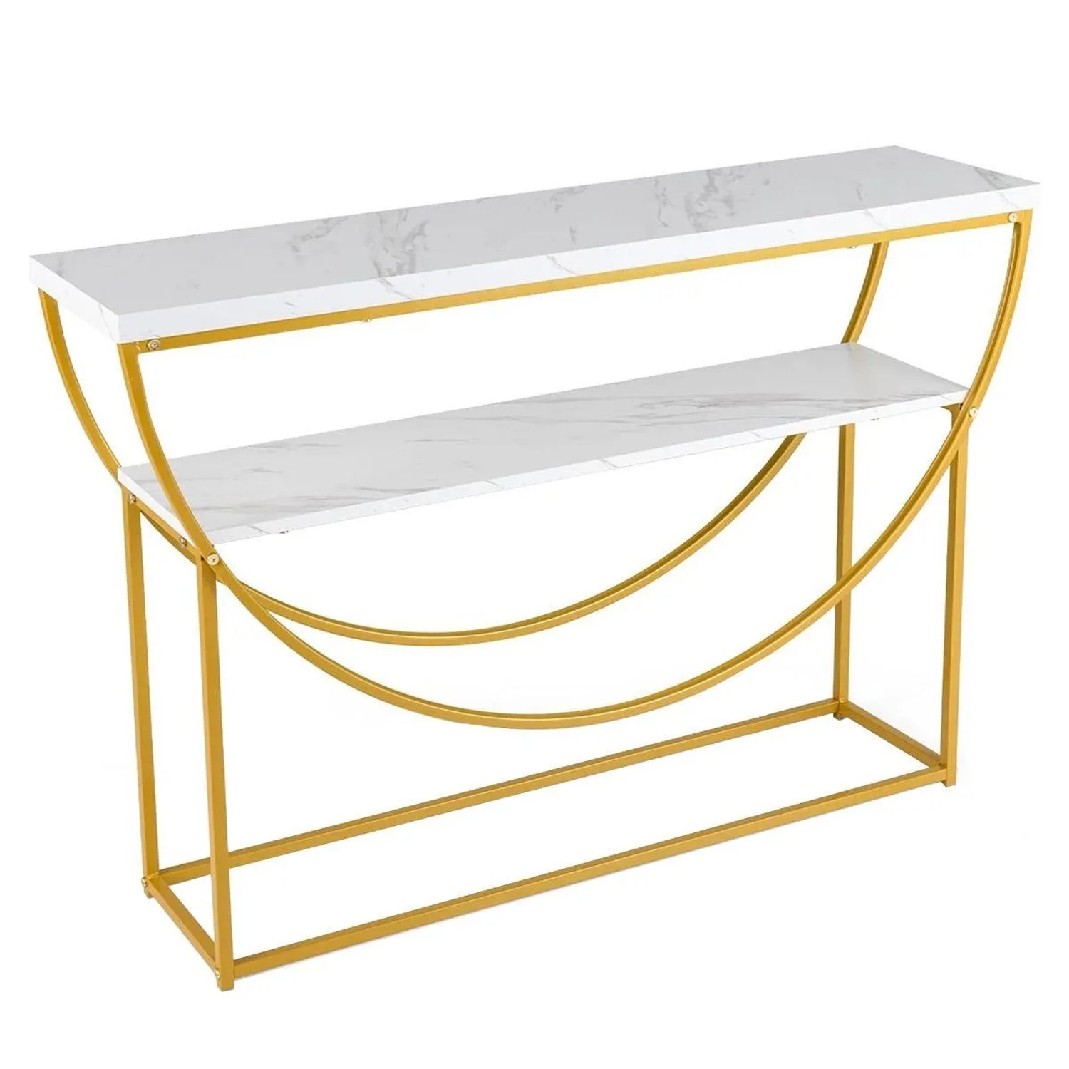 Costway Konsolentisch 2 Ebenen Wohnzimmertisch 120 x 30 x 80.5 cm