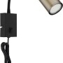 Schwenkbare Globo Wandlampe Robby, schwarz matt und altmessingfarben, mit Schalter.