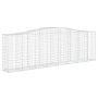 vidaXL Gabionen mit Hochbogen, 25er Set, 400x50x120/140cm, aus verzinktem Eisen.