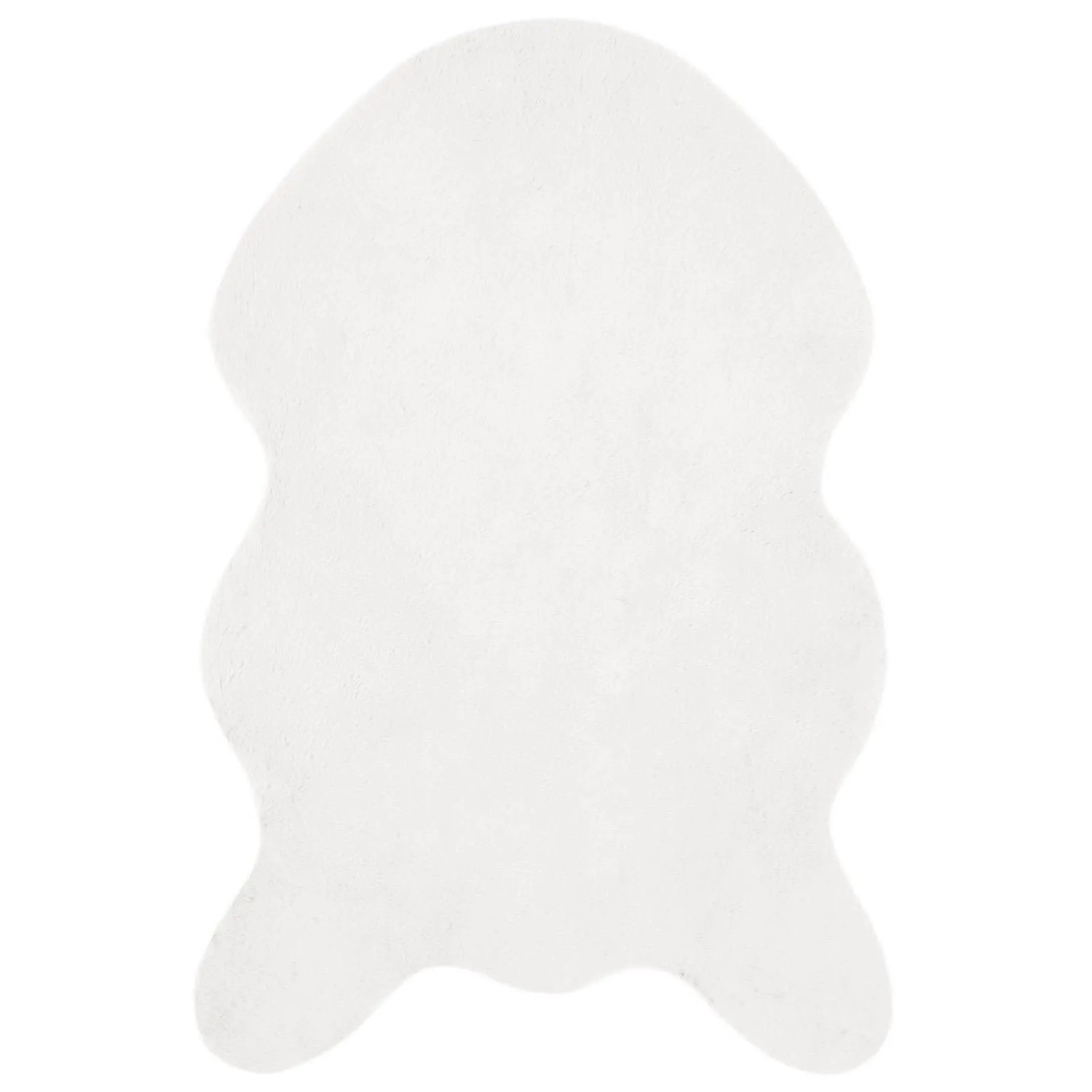 vidaXL Rutschfester Kunstfellteppich Olite Weiß 50 x 80 cm Polyester 42021628