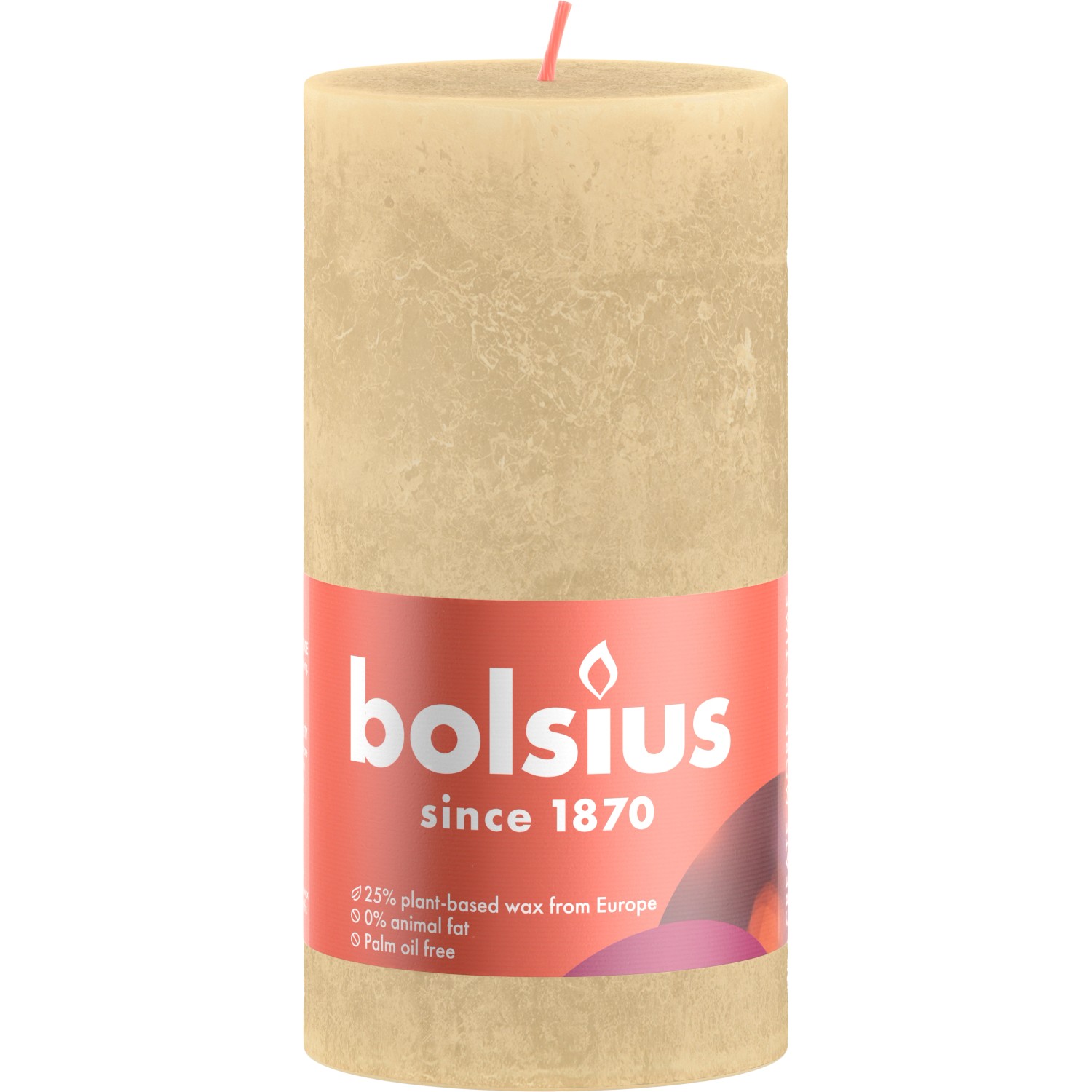 Bolsius Rustik-Kerze Shine Winter Edition Ø 6,8 cm x 13 cm Haferbeige