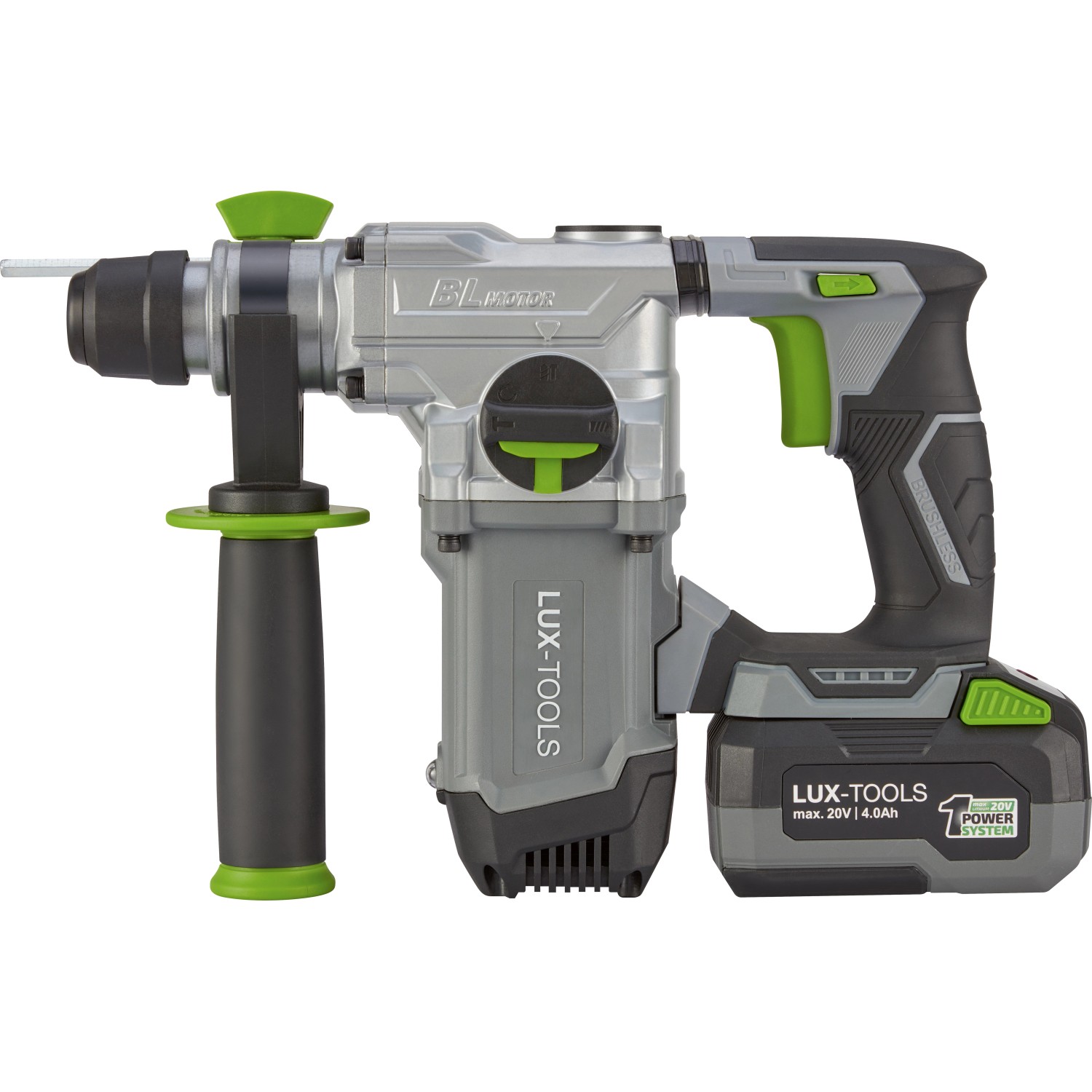 LUX Akku-Bohrhammer A-BH-20 B Solo, bürstenlos, mit Akku. Ideal zum Meißeln in Stein und Beton.