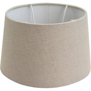 Ovaler Lampenschirm aus Leinen in Grau für E27 Fassung, 12x20cm.