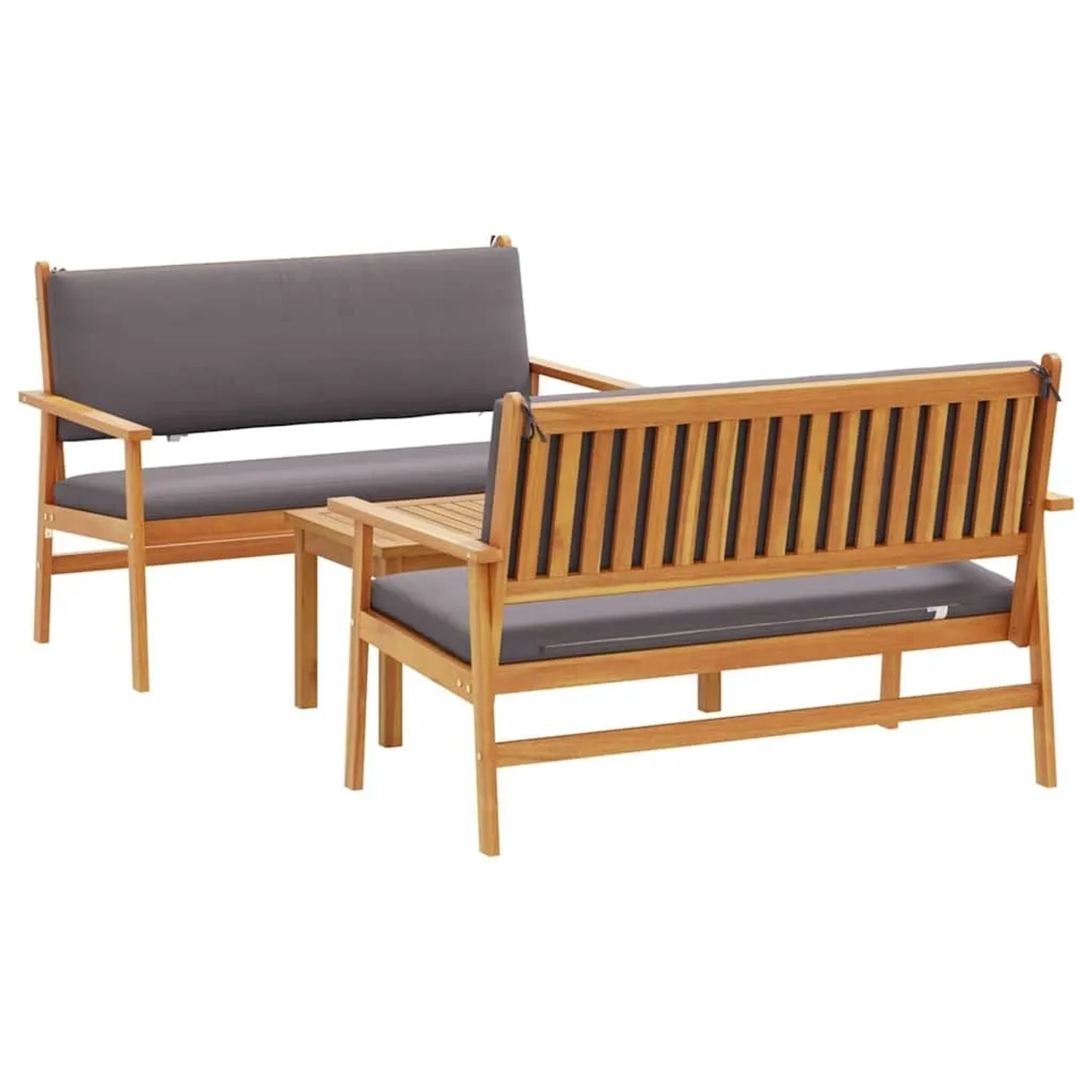 vidaXL Gartensofa-Set 3 Stk Braun 120 x 65,5 x 79 cm Massivholz Akazie 3325230