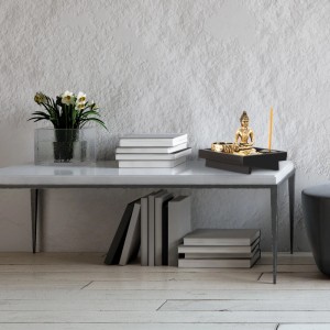 Relaxdays Zen Garten Holz Schwarz Bronze Mini mit Buddhafigur 11,5 x 12,5 x 12,5 cm 0,35 kg