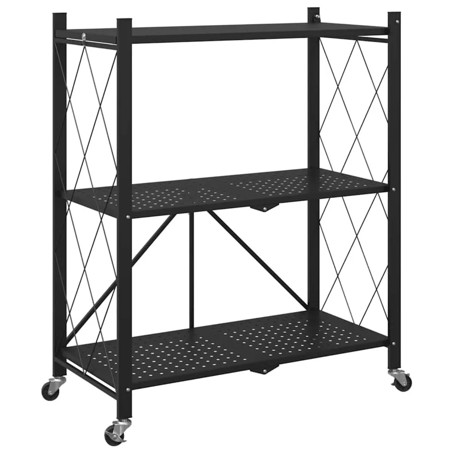 vidaXL Lagerregal auf Rädern Schwarz 71 x 34 x 88 cm Stahl 4012385