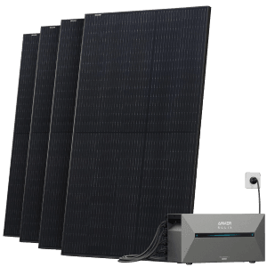 Solarway Balkonkraftwerk 2000W mit Anker Solix Speicher und 4 Solarmodulen.