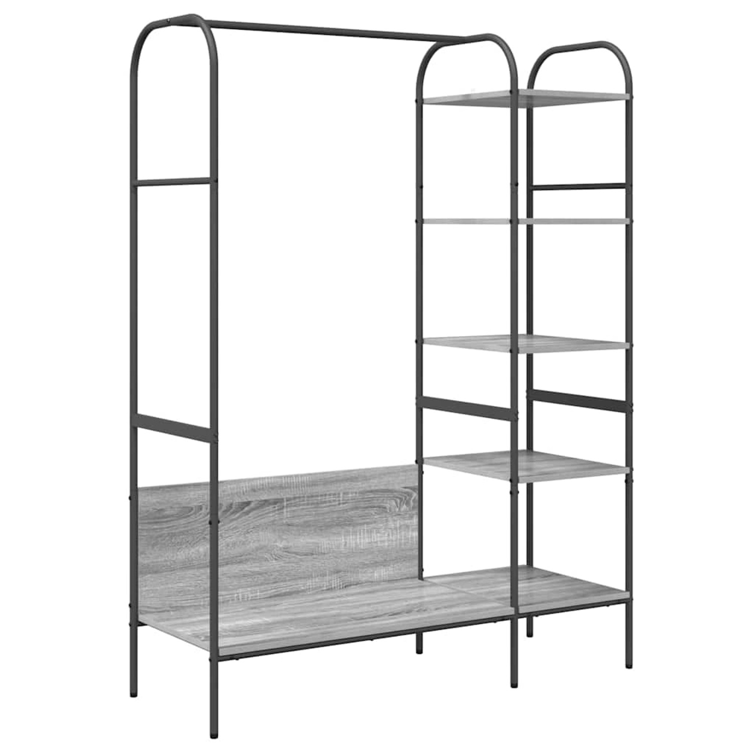 vidaXL Kleiderständer mit Regal Grau 120 x 44 x 160 cm Holzwerkstoff 868448 günstig online kaufen
