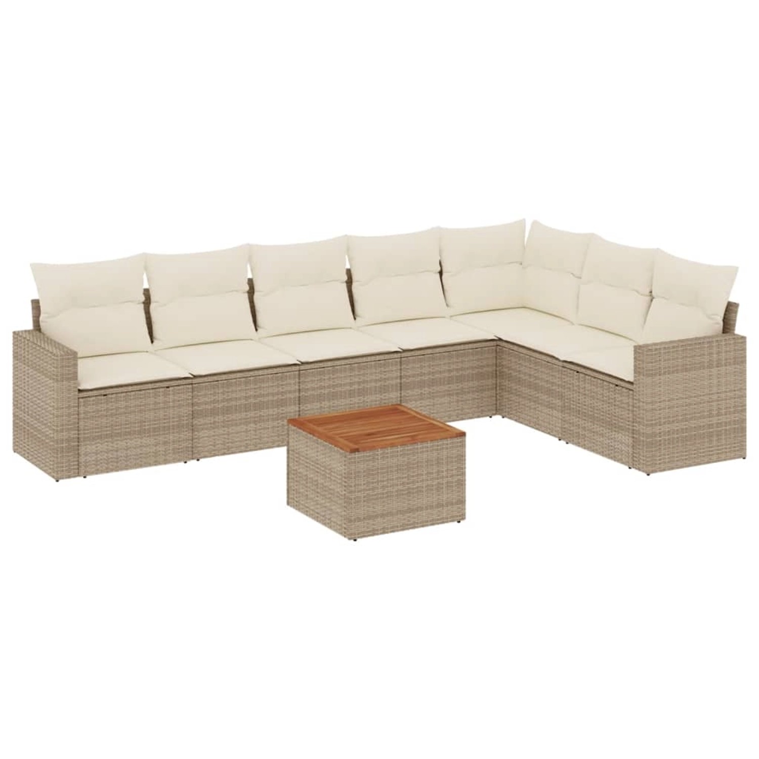 vidaXL 8-Tlg Garten-Sofagarnitur mit Kissen Beige Poly Rattan 3256485 günstig online kaufen