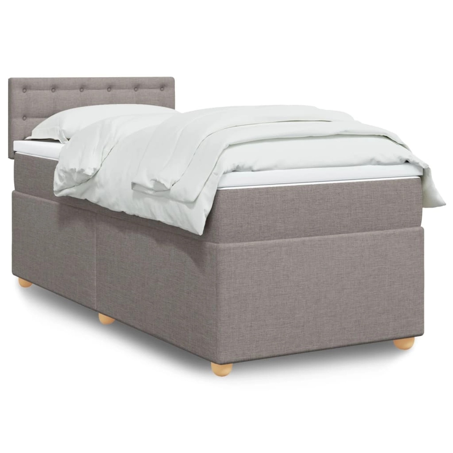 vidaXL Boxspringbett mit Matratze Taupe 90x200 cm Stoff2106073 günstig online kaufen