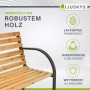 Juskys 2-Sitzer Gartenbank Modena aus Holz und Stahl, naturbelassenes Tannenholz, pulverbeschichteter Stahl.