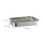 Silberne Relaxdays Edelstahl Auflaufform mit Griffen, 38x27x7 cm, für Ofen & Grill. Töpfe & Pfannen Zubehör.