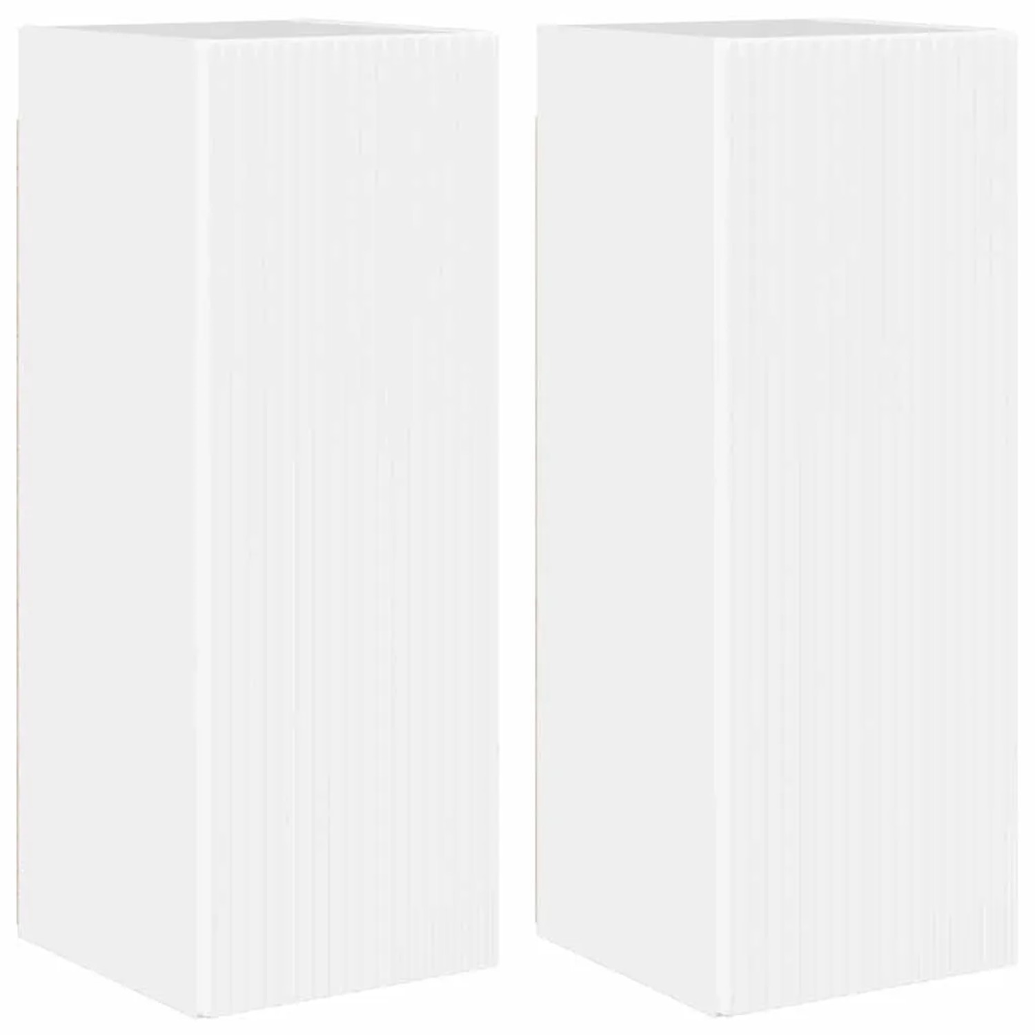 vidaXL TV-Wandschrank Wandmontiert 2 Stk Glänzend Weiß 30 x 31 x 80 cm 892298