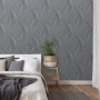 Graue Erismann Vliestapete „Millenium“ von Guido Maria Kretschmer, Fashion for Walls, im Schlafzimmer.