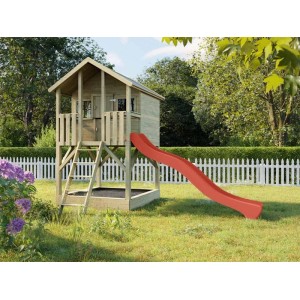Prestige Garden Stelzenhaus Big House mit Sandkasten KDI Inklusive Rutsche Rot