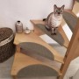 Beautissu Treppenstufenmatten ProStair, 15er Set in Sand, mit Katze auf Holztreppe.