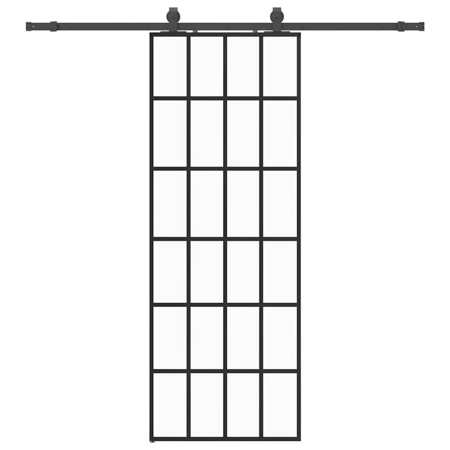 vidaXL Schiebetür mit Beschlag Schwarz 76x205 cm ESG-Glas 3375853 günstig online kaufen