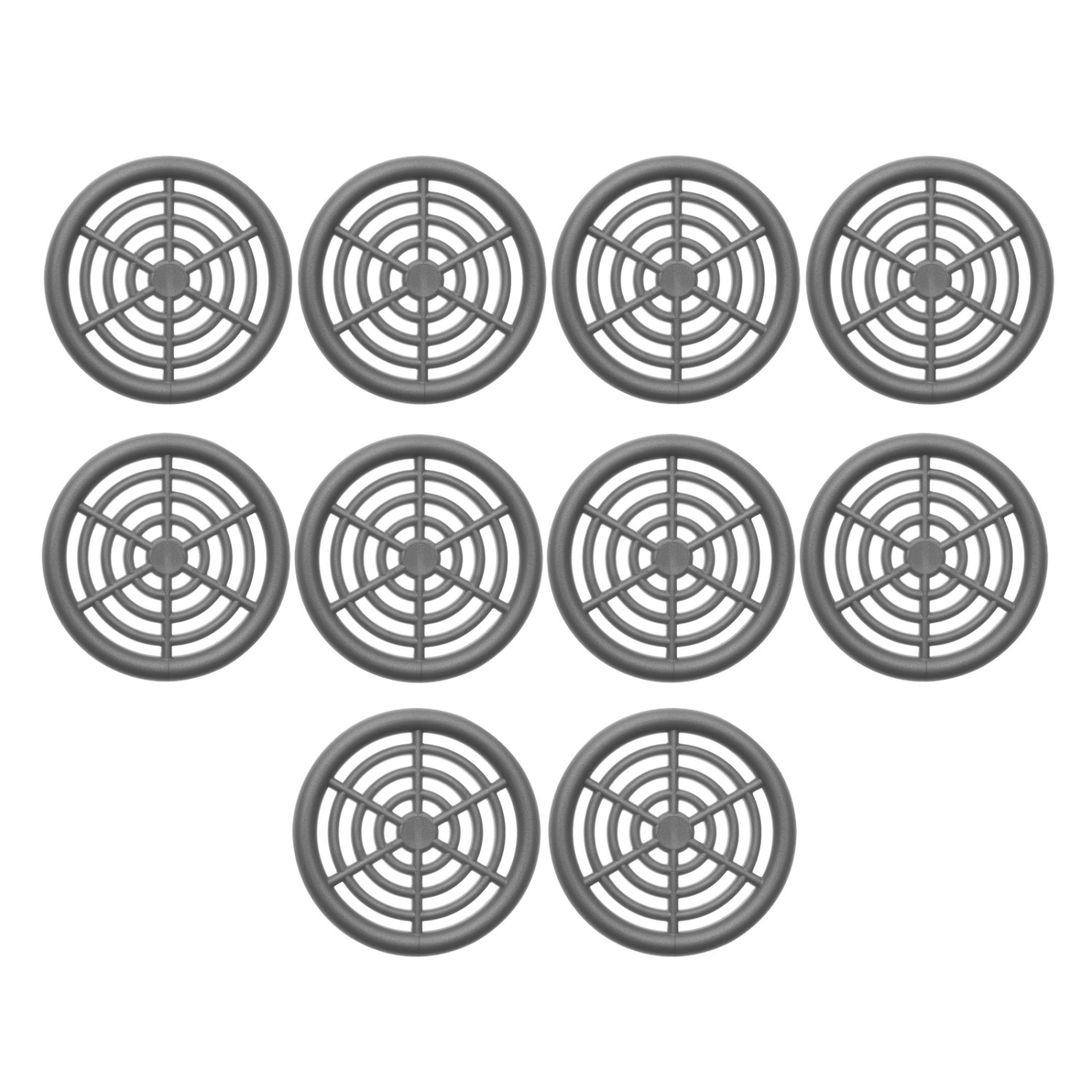 SOTECH 10 Stück Lüftungsrosette Ø48 mm aus Kunststoff Zum Einlassen Silberg günstig online kaufen