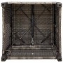 Grauer Poly Rattan Gartensessel: Detail des Verstellmechanismus mit Gasfeder und robustem Rahmen.