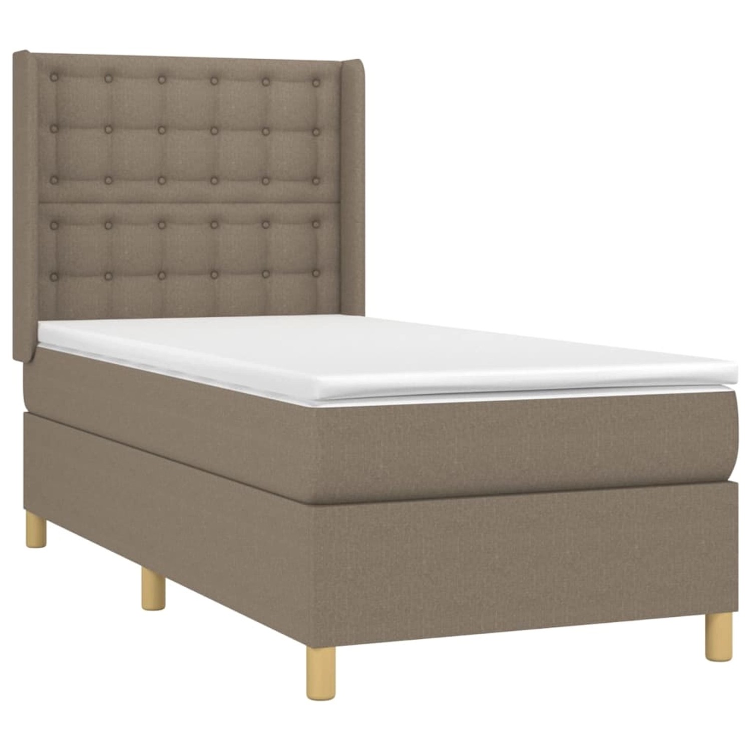 vidaXL Boxspringbett mit Matratze & LED Taupe 90x200 cm Stoff 3139169 günstig online kaufen