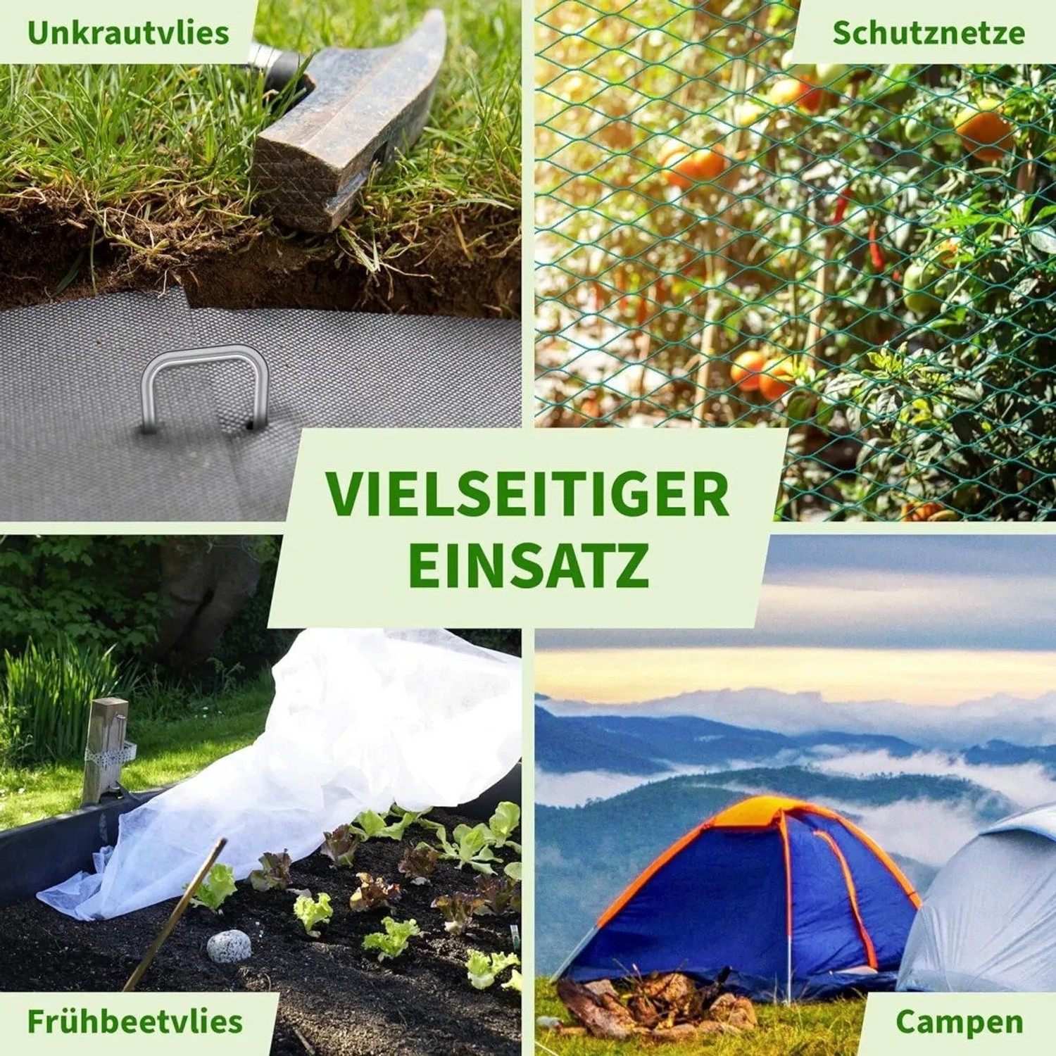 TTL GARDEN Erdanker für Unkrautvlies, Schutznetze, Frühbeetvlies und Zelte. Vielseitiger Einsatz im Garten & Camping.