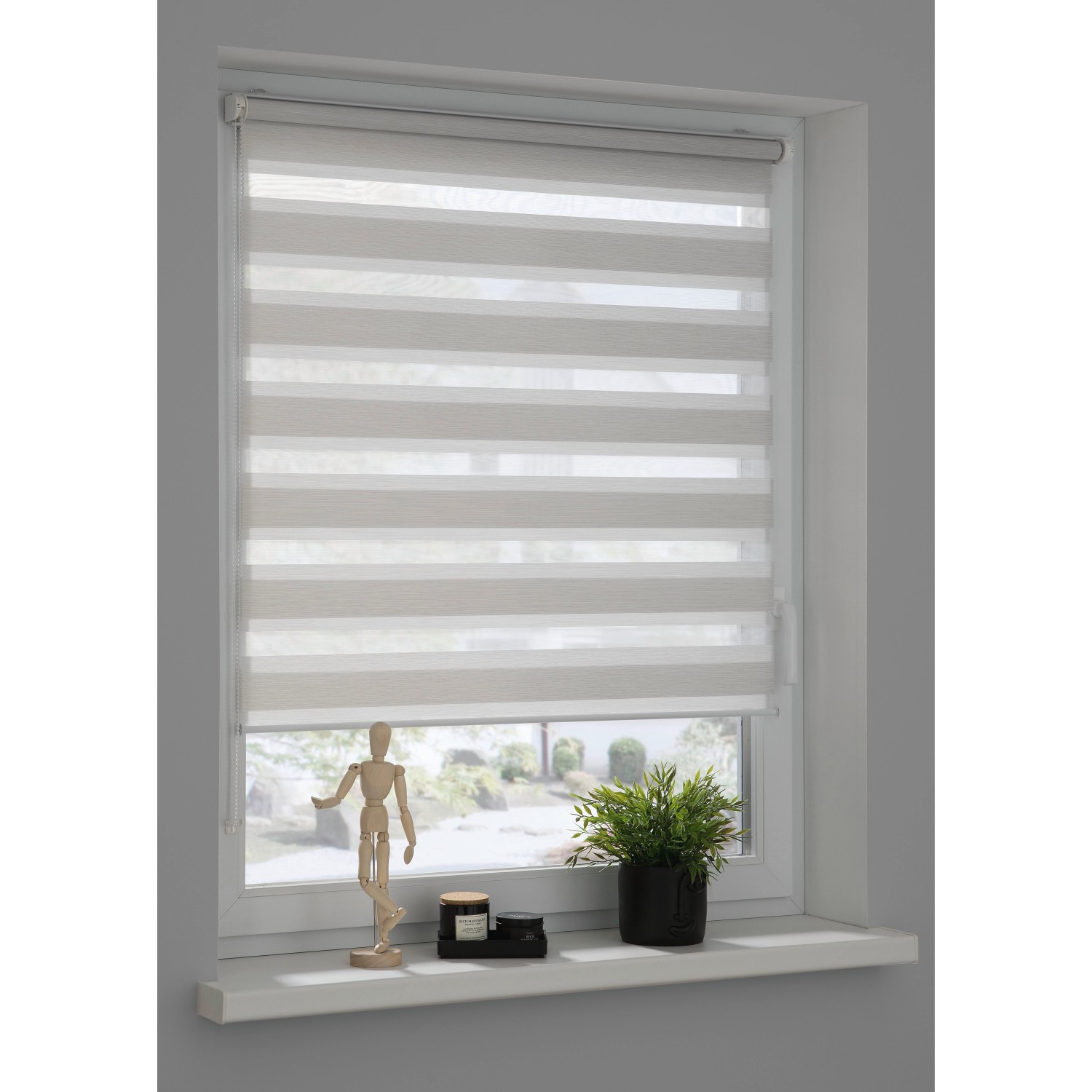 Schöner Wohnen Doppelrollo Tilda, hellbeige, 45x150 cm, Strukturstoff für variable Lichtdosierung.